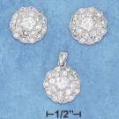 STERLING SILVER CZ EARRINGS & PENDANT SET **FREE SHIPPING**