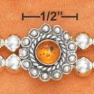 STERLING SILVER AMBER TOGGLE BRACELET **FREE SHIPPING**