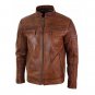 Biker Vintage Classic Fashion Brown Jacket