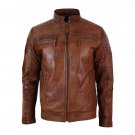 Biker Vintage Classic Fashion Brown Jacket