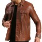 Brown Leather Trucker Jacket