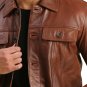 Brown Leather Trucker Jacket