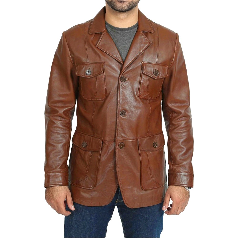 Brown Leather Blazer