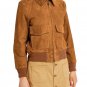Lauren Camel Brown Suede Bomber Jacket