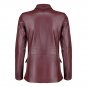 Maroon Two Button Leather Blazer
