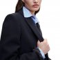 Navy Blue Long Wool Coat