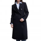 Navy Blue Long Wool Coat