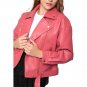 Gemini Pink Motorcycle Leather Jacket