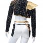 KPop Demon Hunters Rumi Golden Black Dance Outfit Cosplay Costume