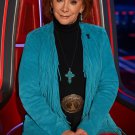 The Voice S28 Reba McEntire Blue Fringe Coat