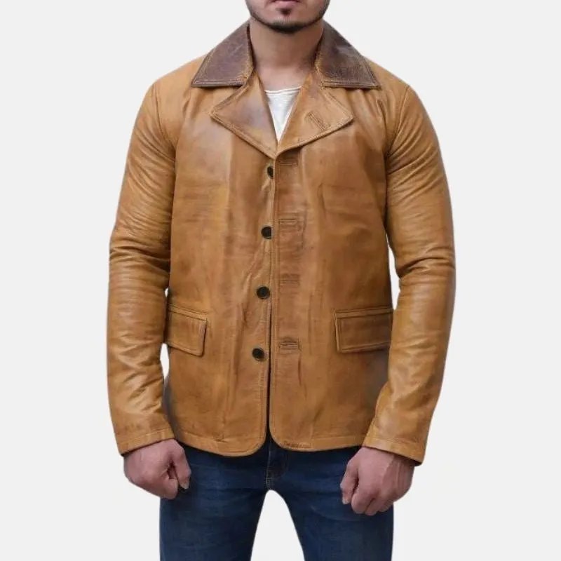 Arthur RDR Classic Mens Brown Leather Trench Coat