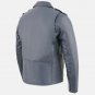 Asymmetrical Biker Blue Leather Jacket