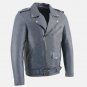Asymmetrical Biker Blue Leather Jacket