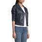 Asymmetrical Biker Blue Leather Jacket