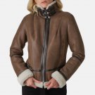 Aviator Brown Leather Jacket
