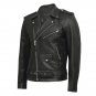 Brando Mens Genuine Leather Biker Jacket Cowhide
