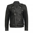 Brando Mens Genuine Leather Biker Jacket Cowhide