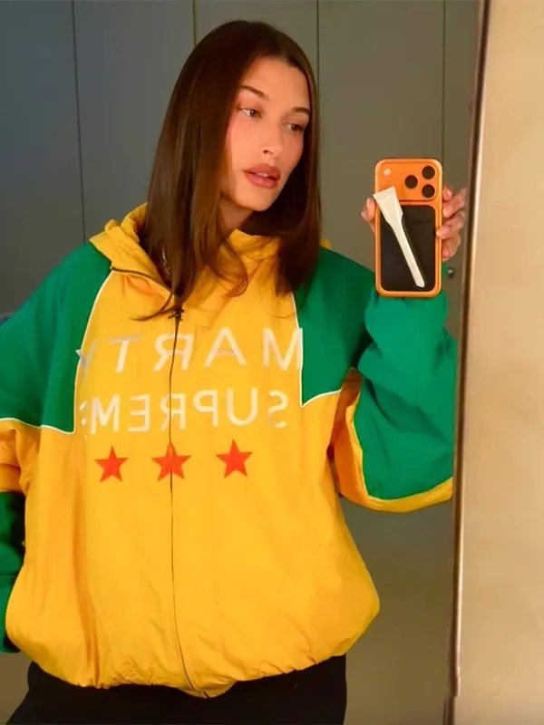 Hailey Bieber Marty Supreme Jacket