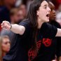 Caitlin Clark Indiana Fever Mix Stranger Things WNBA Black Shirt