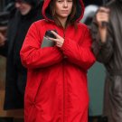 NYC Milly Alcock Red Hooded Coat