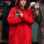 NYC Milly Alcock Red Hooded Coat
