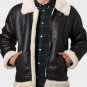 Mens Aviator Black Shearling Jacket