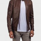 Casual Brown Mens Leather Jacket