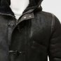 Mens Black Sheepskin Duffle Coat