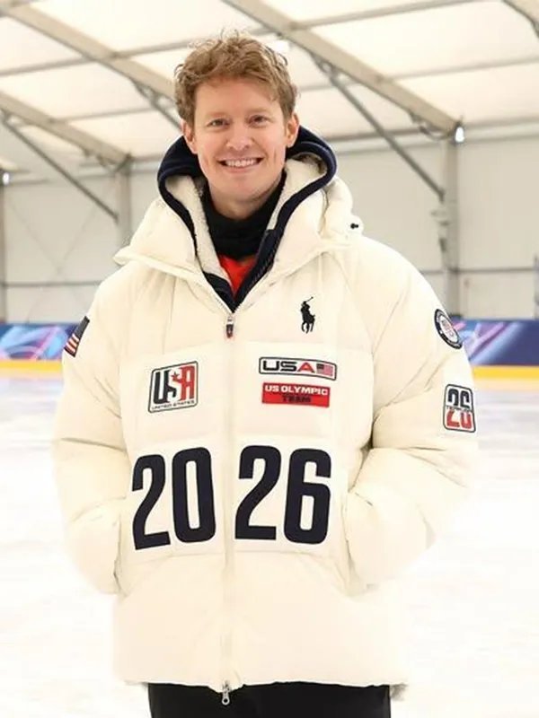 Evan Bates Winter Olympics 2026 Team USA Flagbearer Jacket