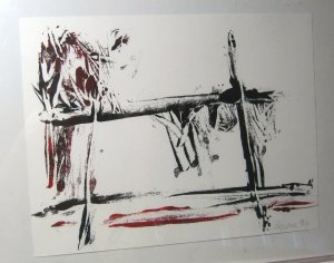 KATE AUGENBLICK Signed 1983 Original Print w Cecil Gallery Opening Invitation