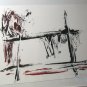 KATE AUGENBLICK Signed 1983 Original Print w Cecil Gallery Opening Invitation