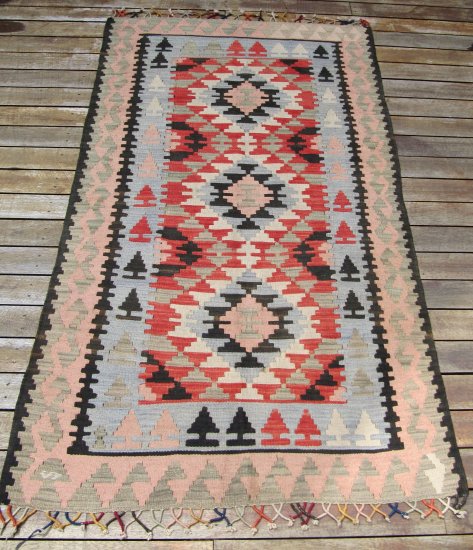 Vintage Anatolian Slit Tapestry Handmade Oriental Rug Wool 4x6