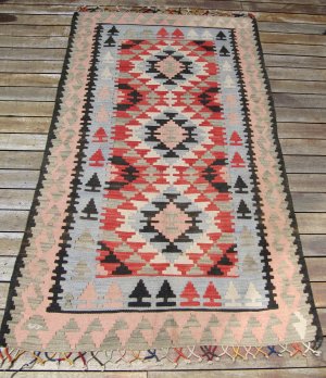 Vintage Anatolian Slit Tapestry Handmade Oriental Rug Wool 4x6