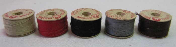 5 Prewound Cotton Thread Bobbins in Assorted Colors Size A 30 Yd Each