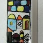 Mezuzah Ceramic Colorful Rooftops and Wall Motif 4 x 1.25 Inches