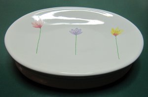 Pretty Little Tulips Soap Dish White China Oval 6 In Pastels