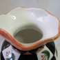 GANZ Bella Casa Handpainted Vase Blk Wht Grn Orange 9 In