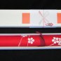 Japanese Scroll Man and Woman in Asian Garb Red Floral 23x14 In NIB