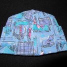 BABY SACKS Beverly Hills Infant Hat Cap Blue Pink Print NWT