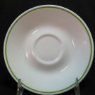 CORELLE White Saucer with Lime Green Trim 6.25 Inches