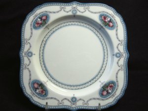 Antique ROYAL WORCESTER Cameo Blue Square China Salad Plate 8 In D19/5 693406