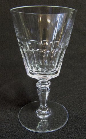 Mint VAL ST LAMBERT VSL Crystal Claret Wine Glass Faradet Arched Panels ...