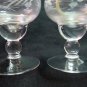 Vintage Pair Etched Satin Glass Oil Lamps Light Lighting from Ireland 5.5 In