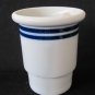 Vintage DANSK CHRISTIANSHAVN BLUE China Hurricane Lamp Base Bottom White Blue Rings 4.5 In