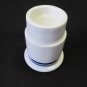Vintage DANSK CHRISTIANSHAVN BLUE China Hurricane Lamp Base Bottom White Blue Rings 4.5 In