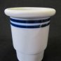 Vintage DANSK CHRISTIANSHAVN BLUE China Hurricane Lamp Base Bottom White Blue Rings 4.5 In