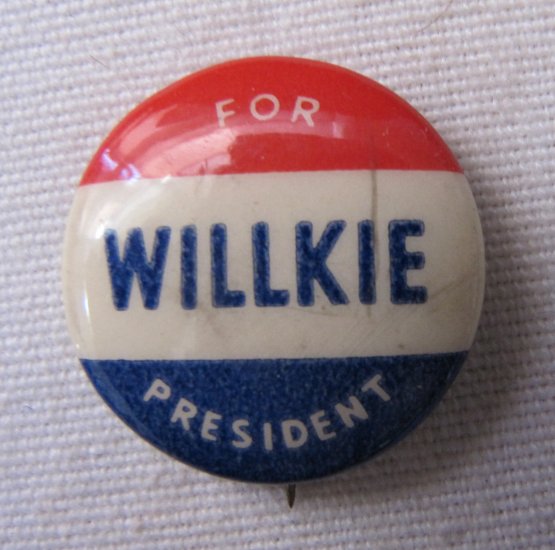 Vintage 1940 WILLKIE FOR PRESIDENT Pinback Campaign Button .875 In ...