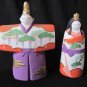 Vintage Japanese Handpainted Ceramic Man Woman Couple Figurines with Artist Mark