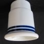 Vintage DANSK CHRISTIANSHAVN BLUE China Hurricane Lamp Base Bottom White Blue Rings 4.5 In