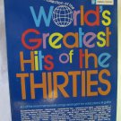 Vintage World's Greatest Hits of the Thirties Softcover Music Book Piano Vocals